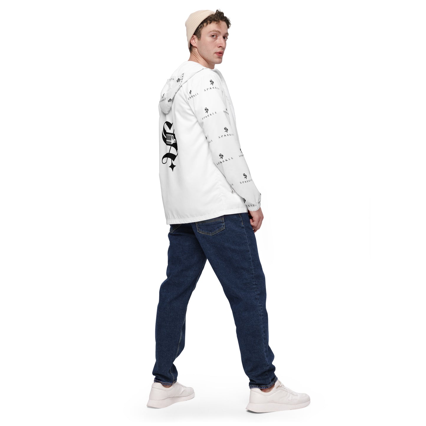 Men: Sparkle Brand Logo Monogrammed Windbreaker