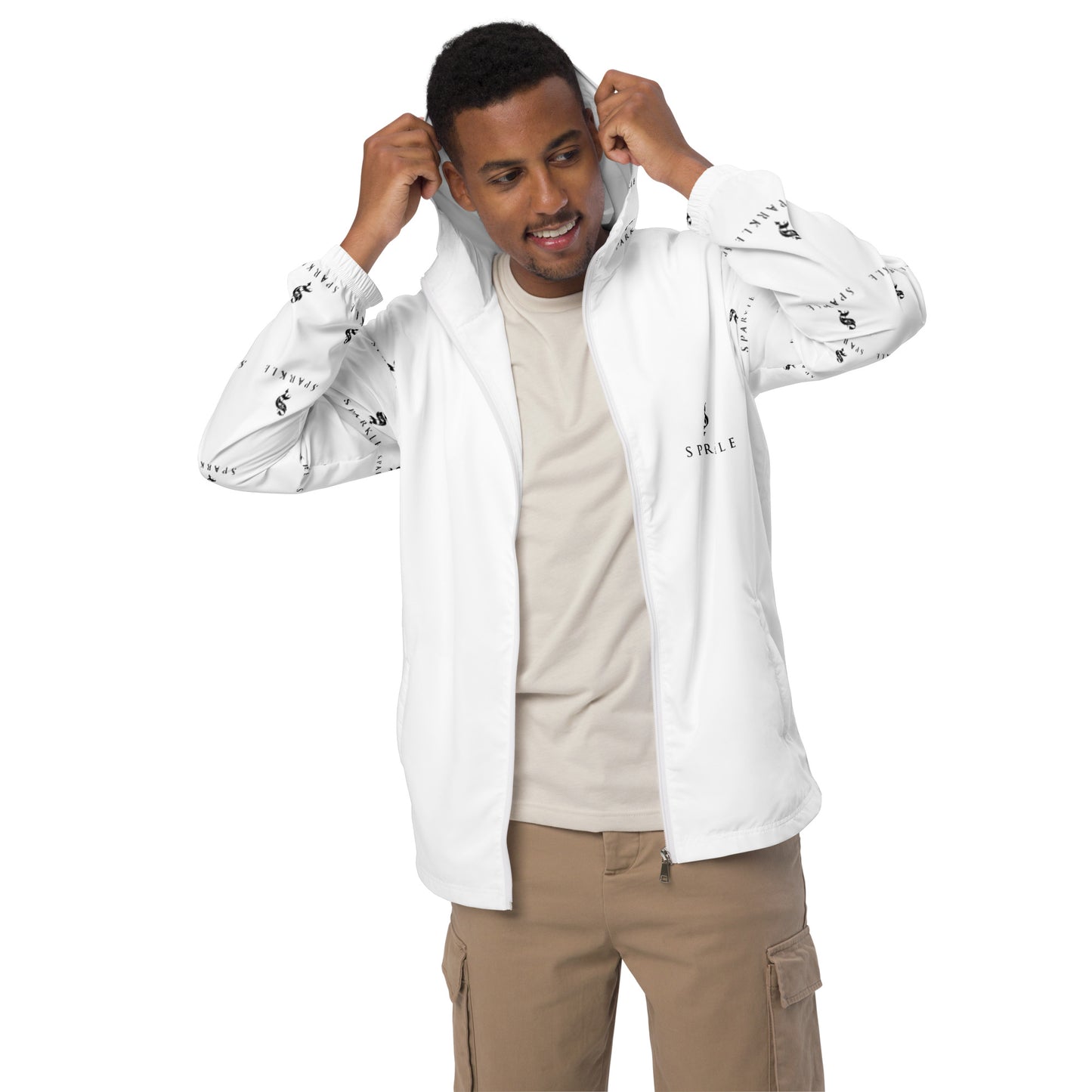 Men: Sparkle Brand Logo Monogrammed Windbreaker