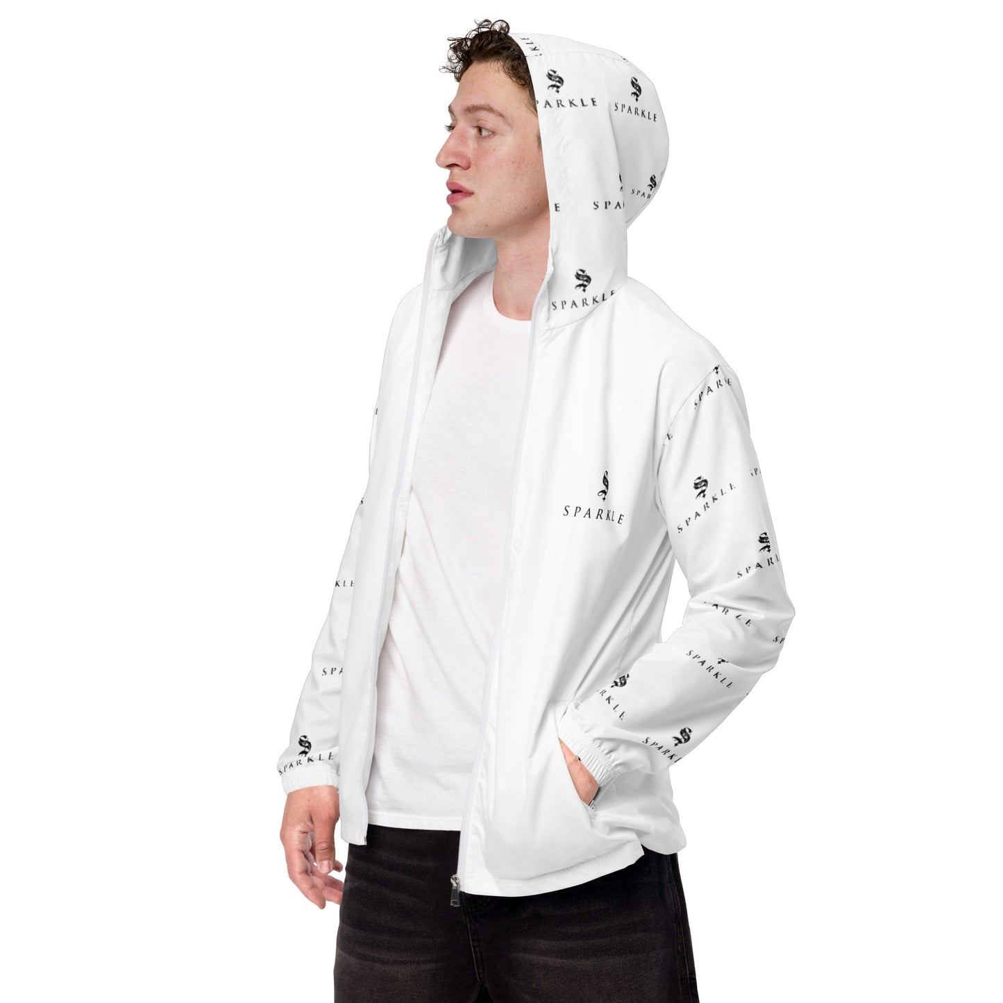 Men: Sparkle Brand Logo Monogrammed Windbreaker