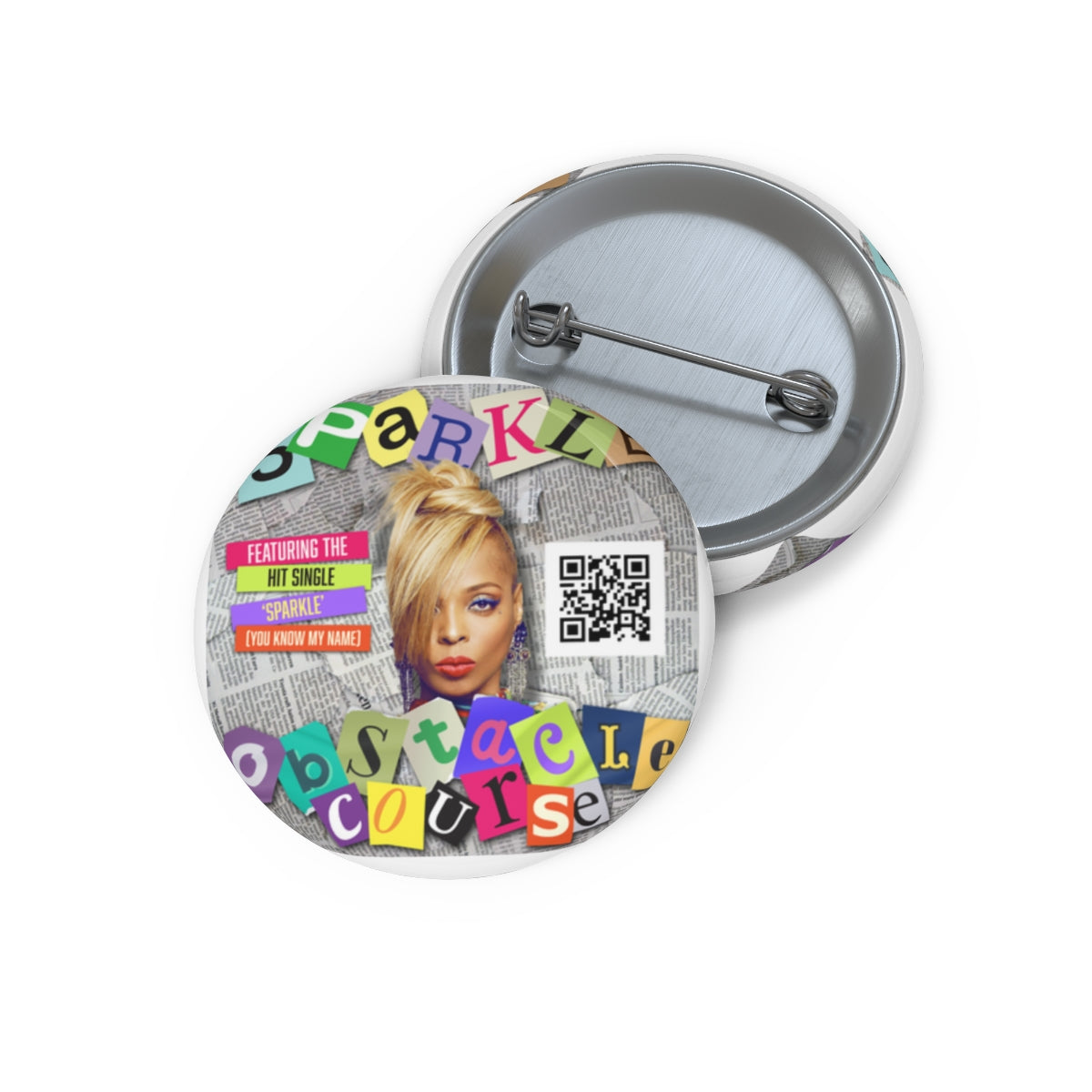 Sparkle Obstacle Course Artwork Pin Button
