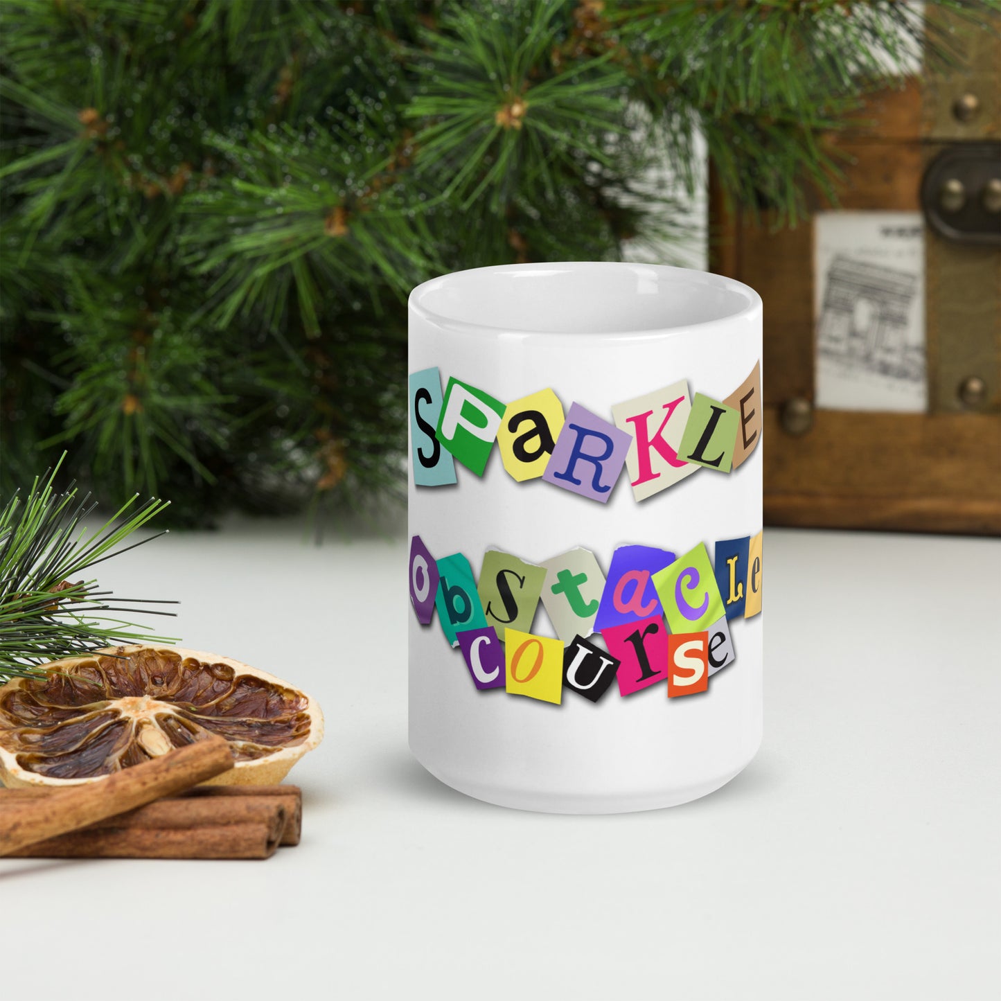 Sparkle's 'Obstacle Course' White Glossy Coffee Mug