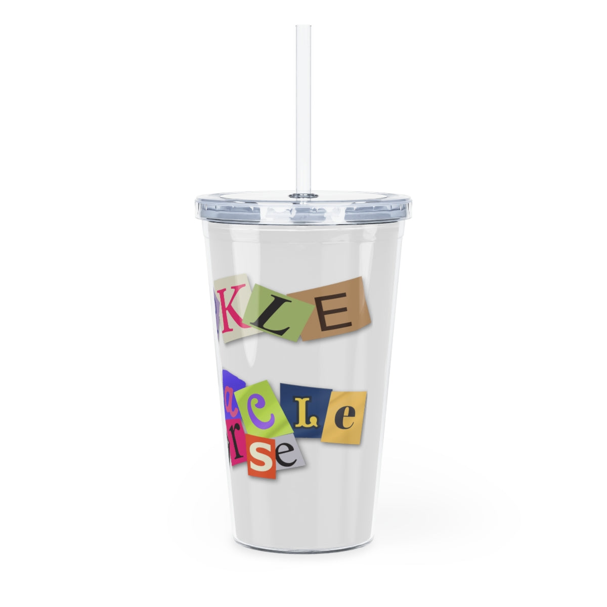 Sparkle Obstacle Course Plastic Tumbler with Straw