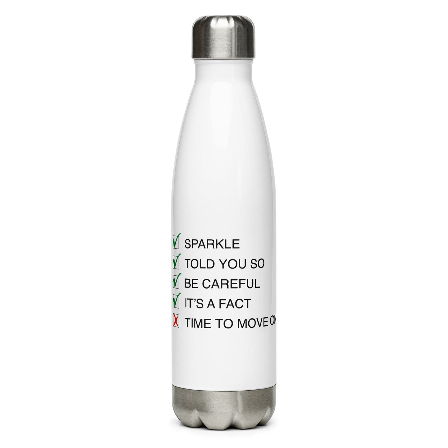 Sparkle: 'Song Titles' Message Stainless Steel Water Bottle