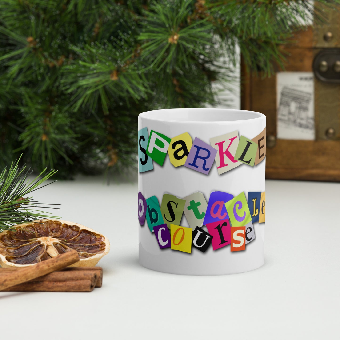 Sparkle's 'Obstacle Course' White Glossy Coffee Mug